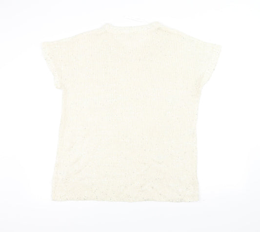 knitwear Womens White Knit Pullover Jumper Size XL
