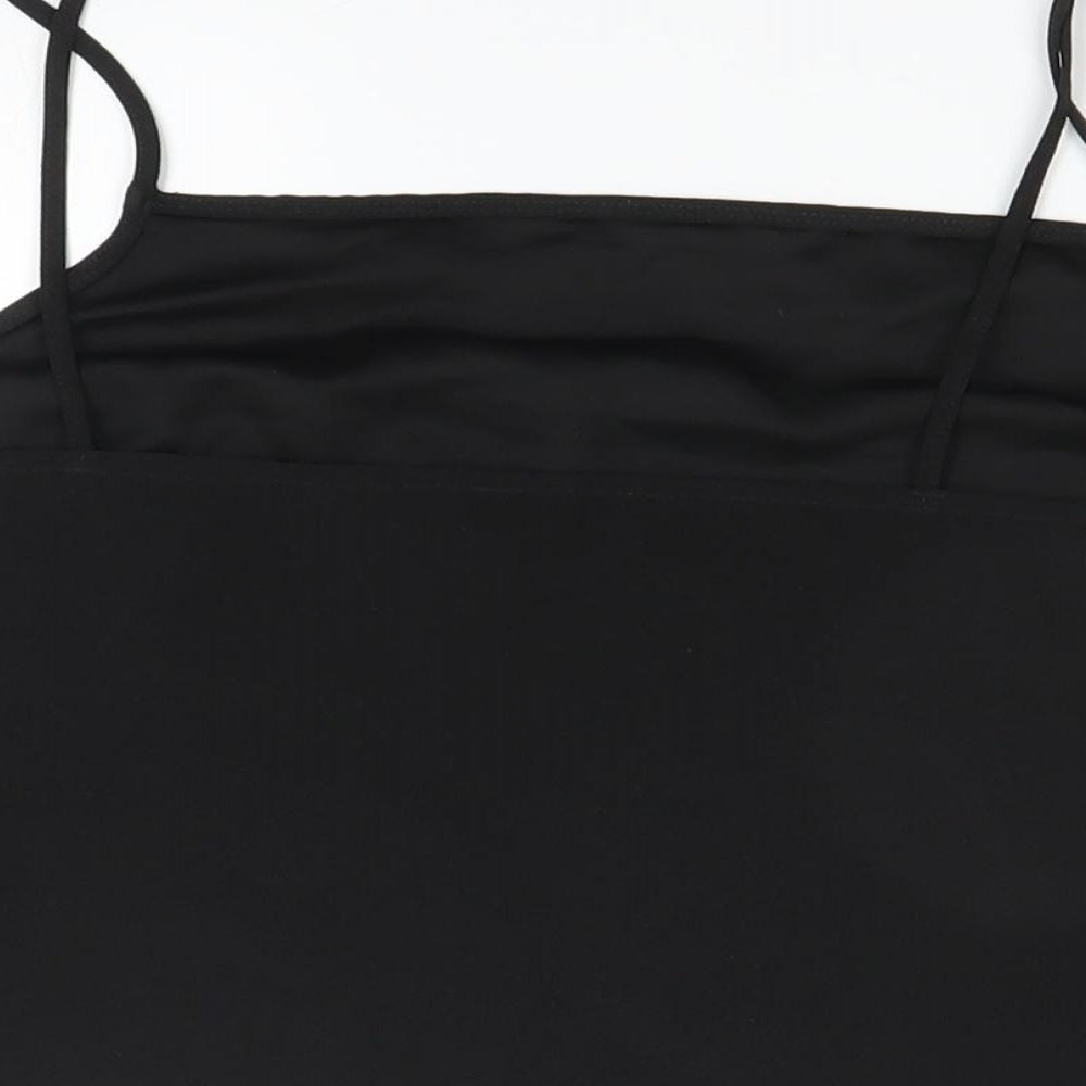 Womens UK Size 12 Topshop Black Cropped Blouse
