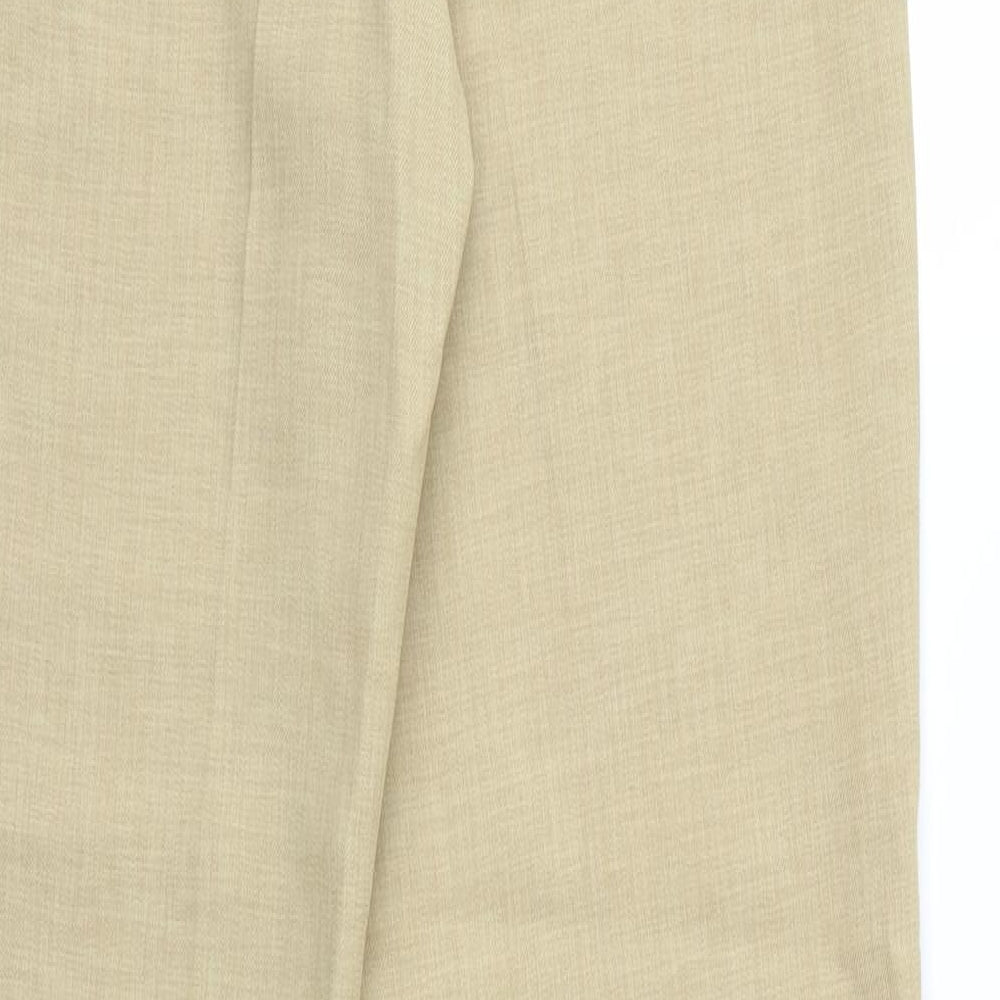 Womens UK Size 12 Preworn Regular Fit Beige Trousers