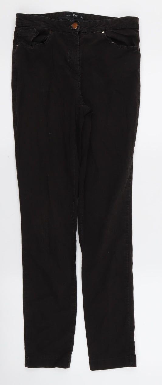 Womens UK Size 8 F&F Regular Fit Skinny Black Jeans