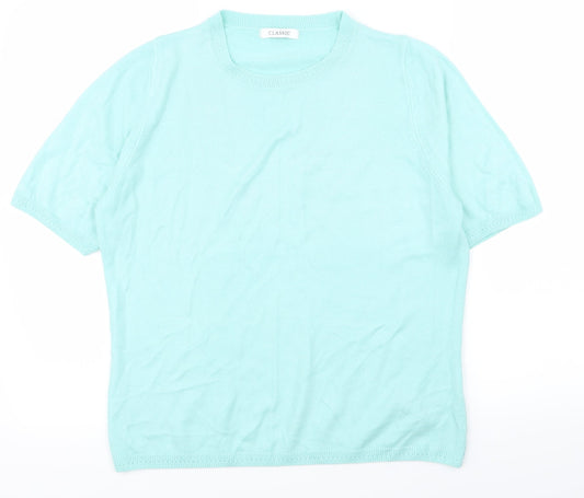 Womens UK Size 14 Classic Blue Basic T-Shirt