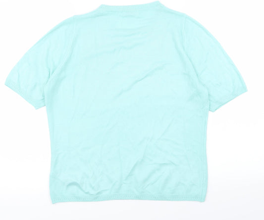 Womens UK Size 14 Classic Blue Basic T-Shirt