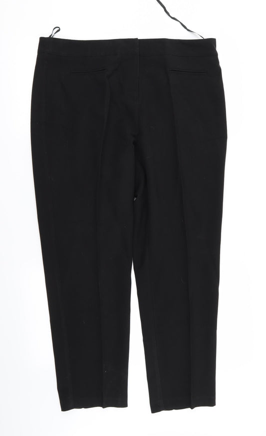Womens UK Size 16 Classic Regular Fit Black Trousers