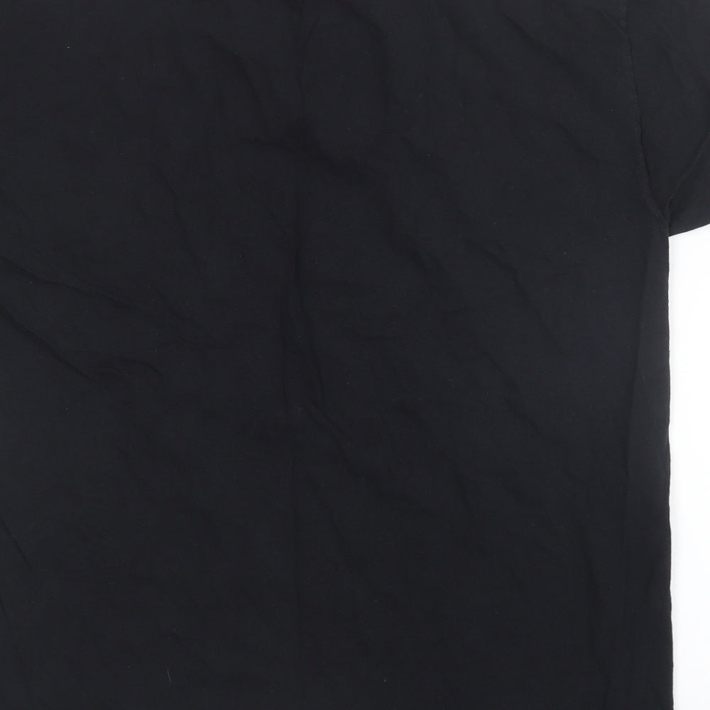 Mens UK Size M Fruit of the Loom Black T-Shirt