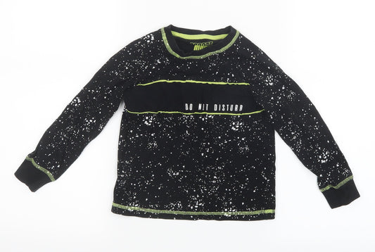 Matalan Boys Black Geometric Pyjama Top Size 5 Years
