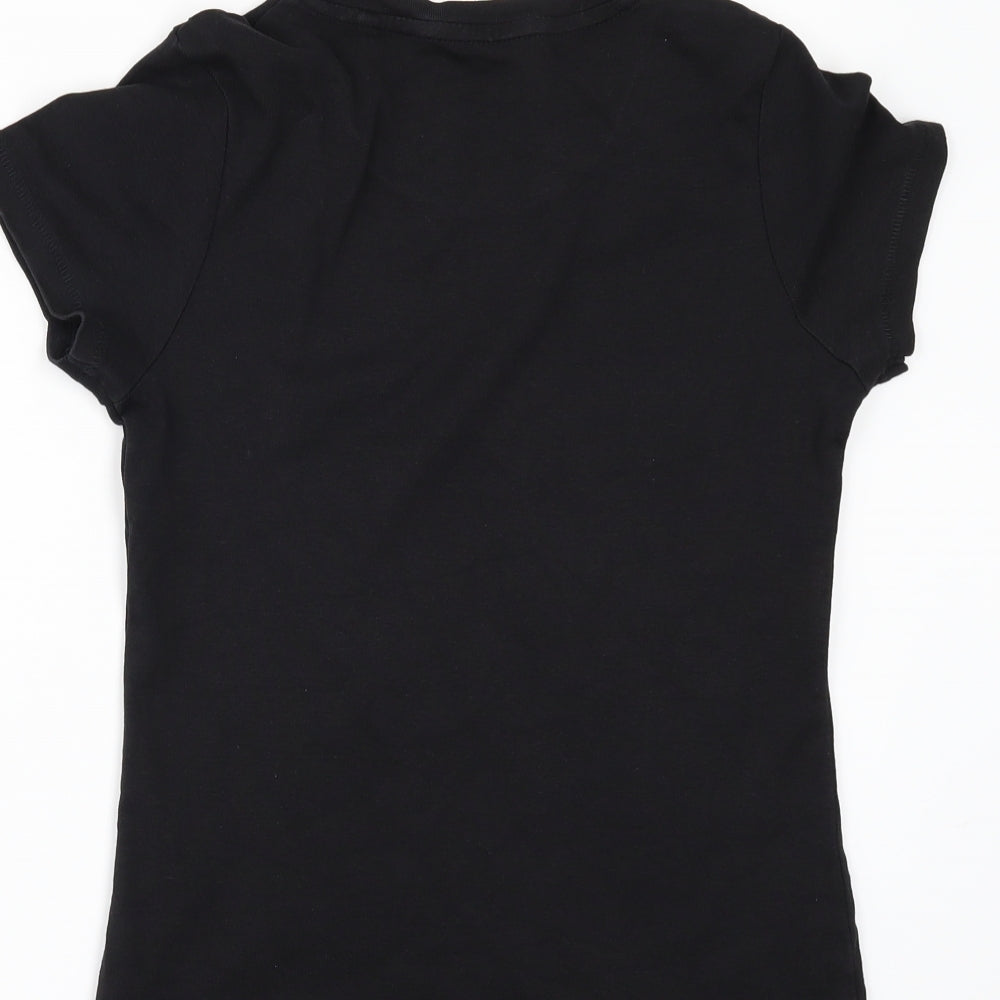 TU Womens Black Basic T-Shirt Size 8