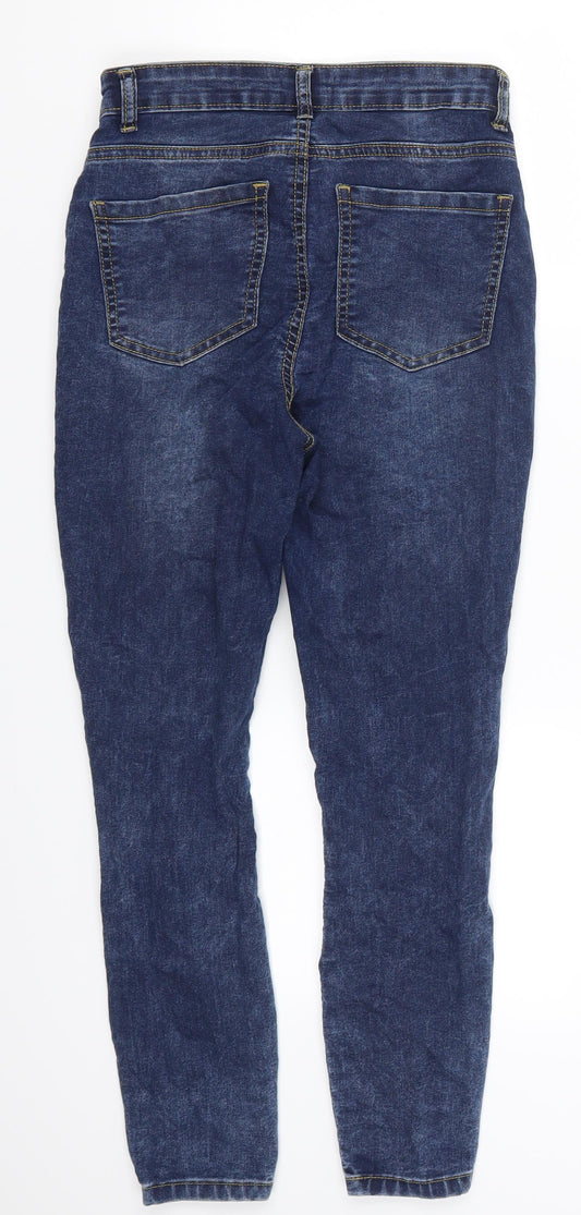 Boohoo Womens Blue Denim Skinny Jeans Size 10 L24.5 in