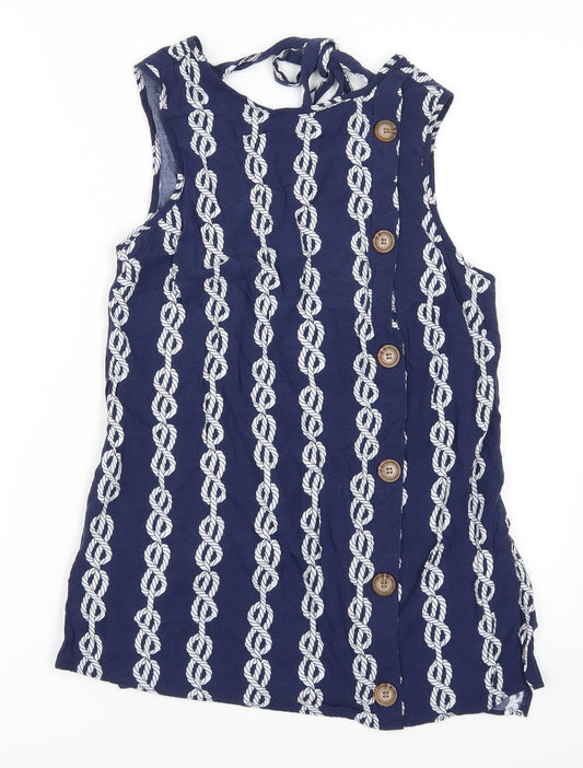 Womens UK Size 8 Papaya Blue Basic Tank