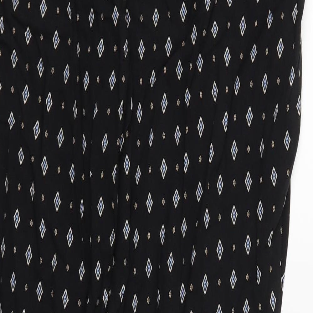 New Look Womens Black Argyle/Diamond Jogger Trousers Size 10 L27 in - Stretch waistband