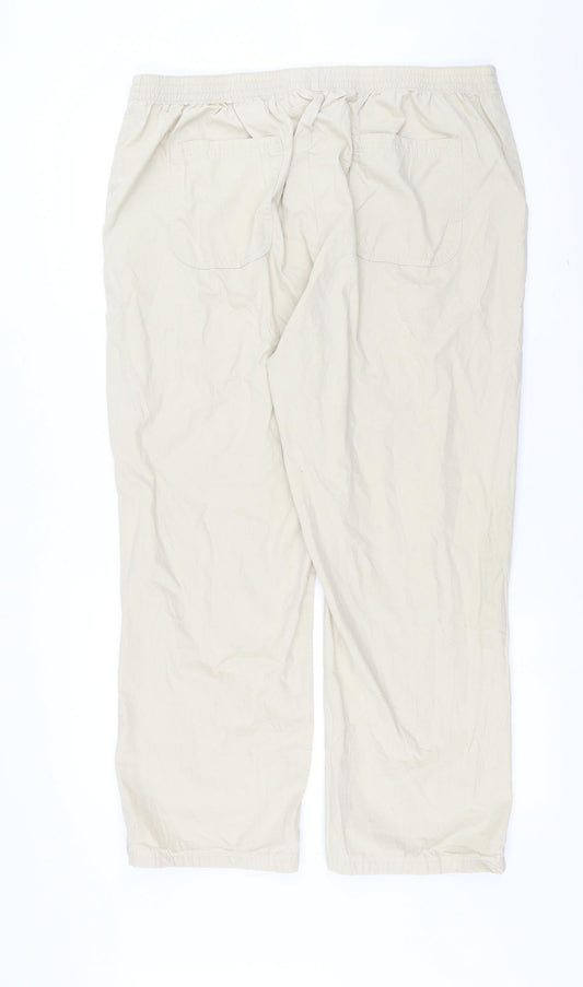 Womens UK Size 18 Marks and Spencer Regular Fit Beige Trousers