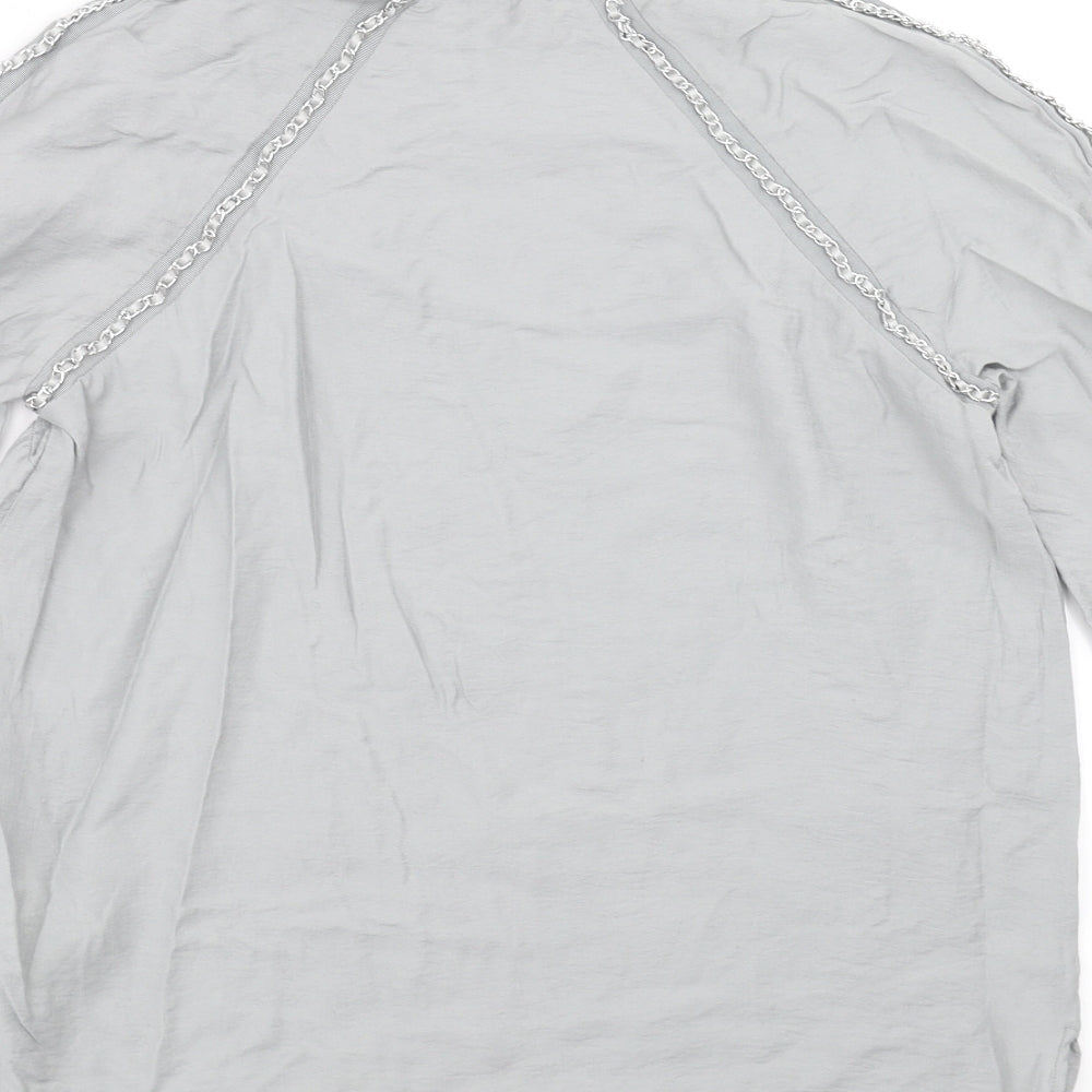Womens UK Size 10 NEXT Grey Basic Blouse
