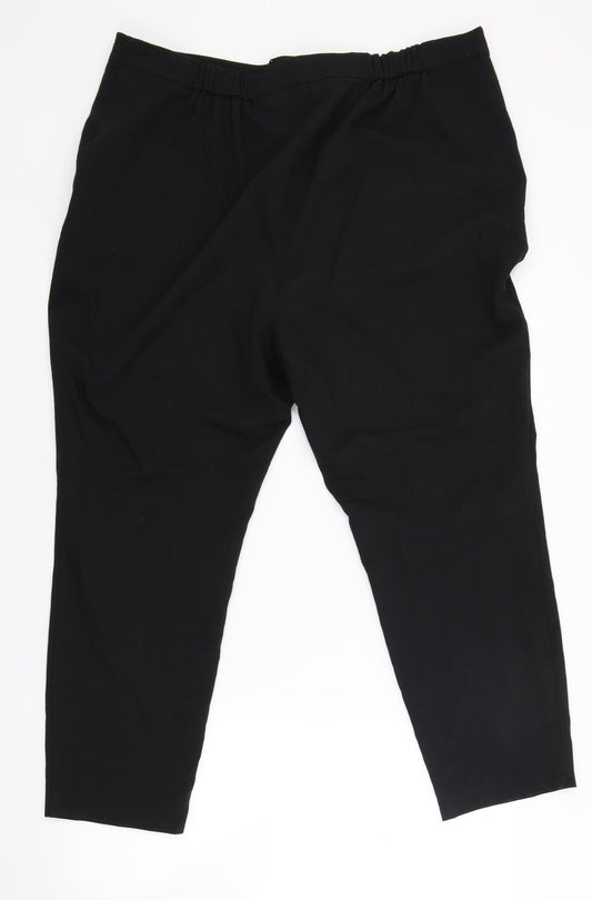 Womens UK Size 18 Evans Regular Fit Black Trousers