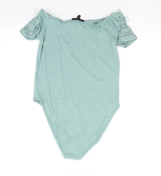 Topshop Womens Green  Jersey Leotard One-Piece Size 10