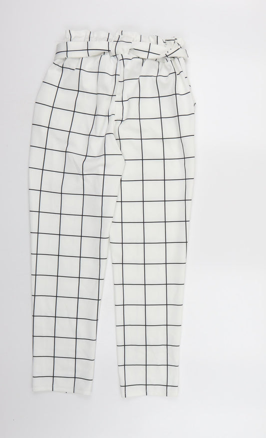 Cameo Rose Womens White Check Bloomer Trousers Size M L26 in