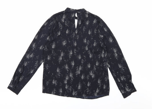 Matalan Womens Black Geometric Chiffon Basic Blouse Size 8