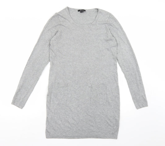 ESMARA Womens Grey Knit Jumper Dress Size 10