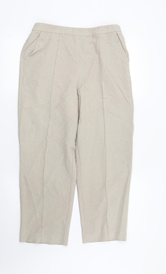 Womens UK Size 12 Isle Regular Fit Beige Trousers