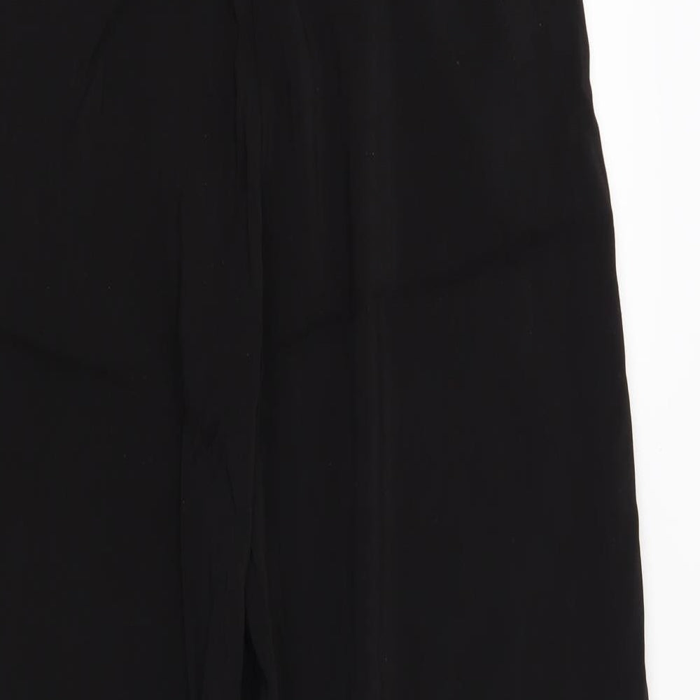Womens UK Size S Zara Regular Fit Black Trousers