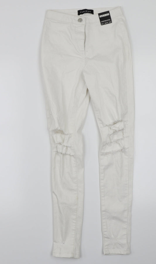 Womens UK Size 6 Parisian Regular Fit Skinny White Jeans