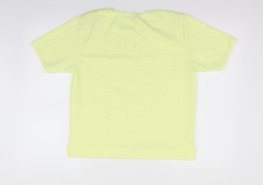 Womens UK Size 14 Pure & Natural Yellow Basic T-Shirt
