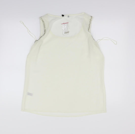 Womens UK Size 14 Preworn White Basic Tank