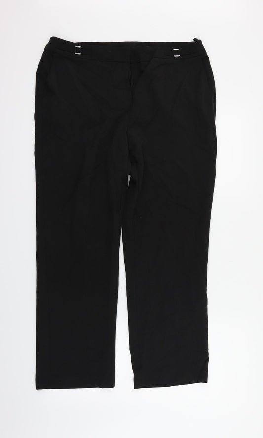 Womens UK Size 14 BHS Relaxed Fit Black Trousers