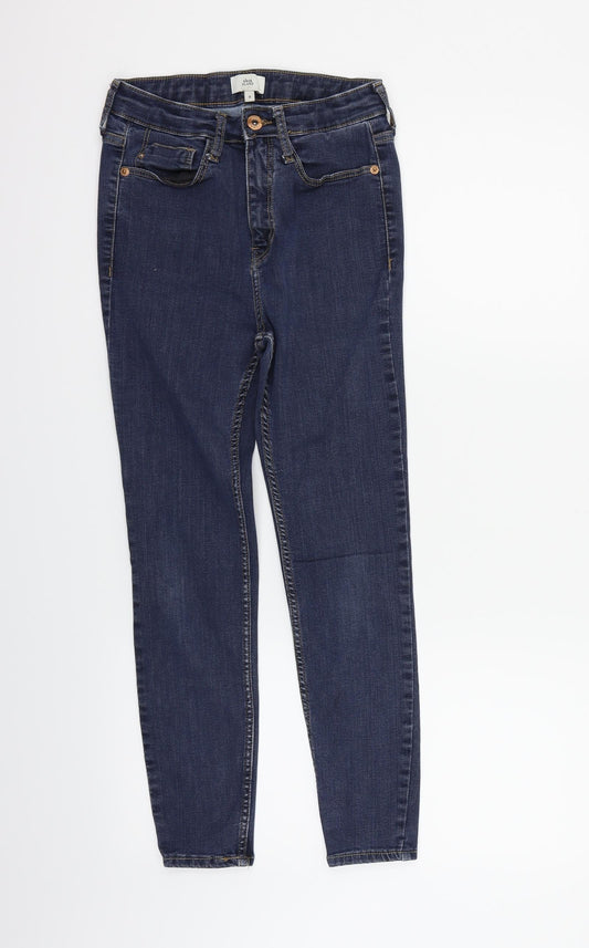 Womens UK Size 8 River Island Regular Fit Straight Brown Jeans