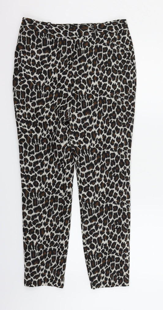 Womens UK Size 10 Topshop Regular Fit White Trousers
