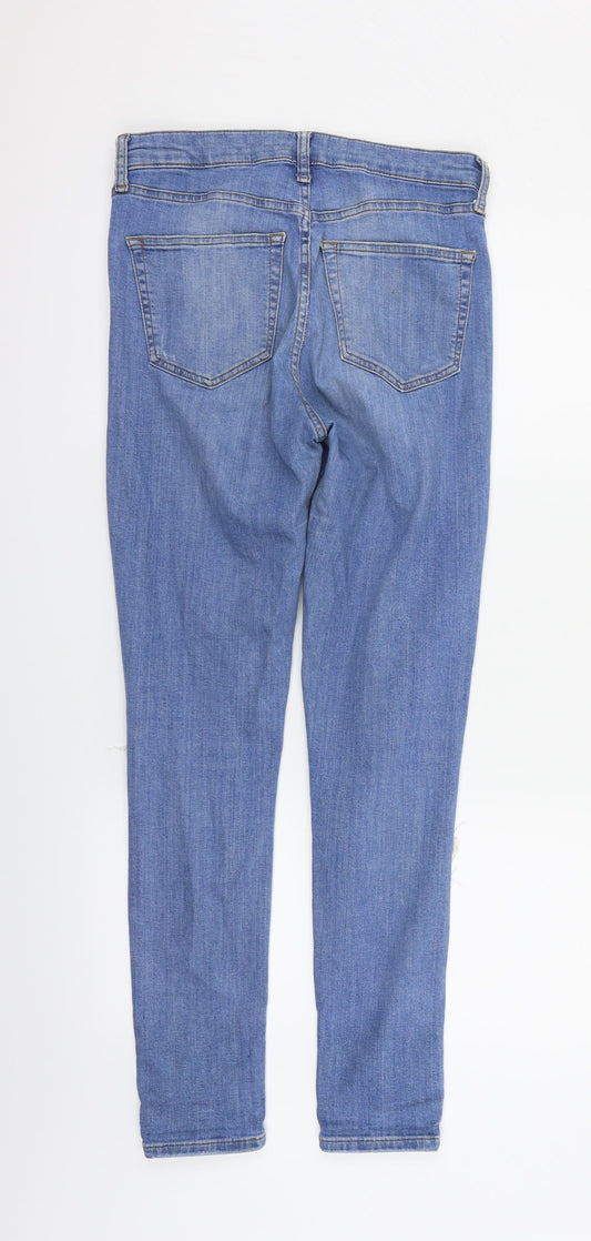 Topshop Womens Blue Straight Jeans Size M L34 in