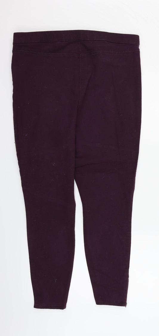 Womens UK Size 16 Papaya Regular Fit Purple Trousers