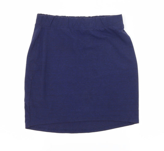 H&M Womens Blue Jersey A-Line Skirt Size S