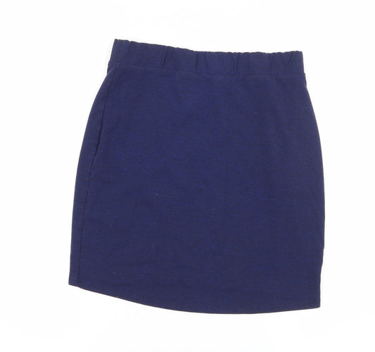 H&M Womens Blue  Jersey A-Line Skirt Size S