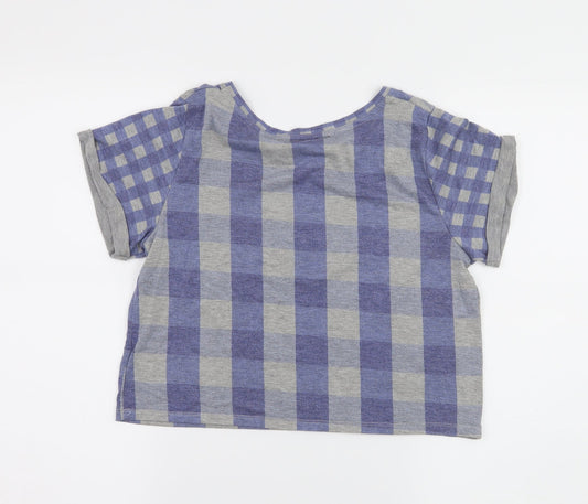 Womens UK Size 6 Topshop Blue Basic T-Shirt