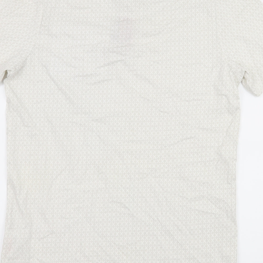 EN:TT Mens Grey Geometric Jersey Polo Size S