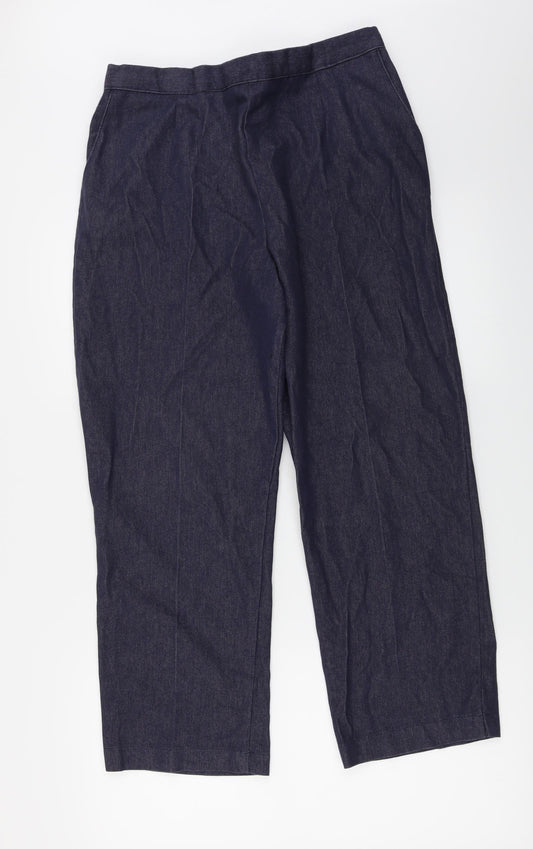 Womens UK Size 18 Preworn Regular Fit Blue Trousers