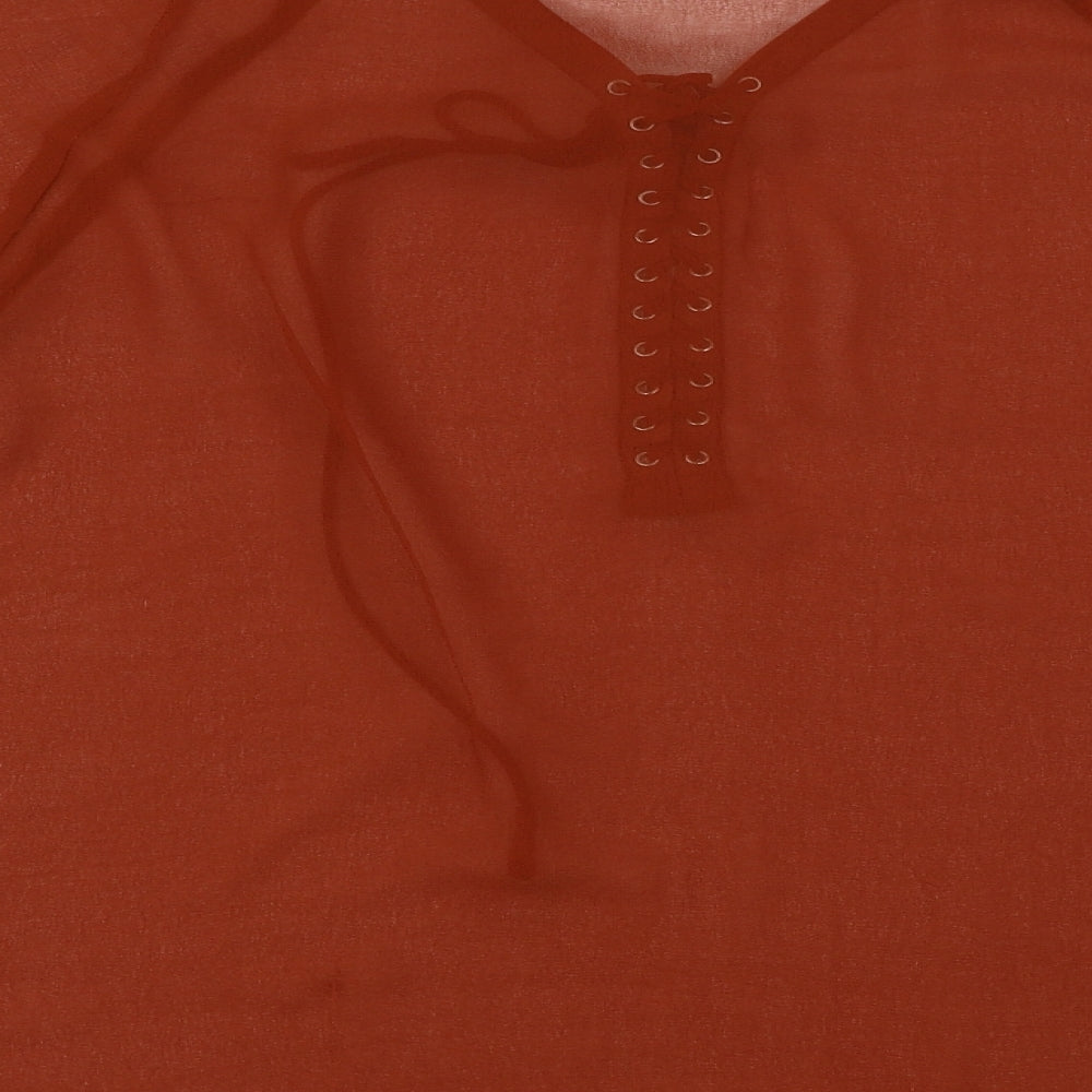 Womens UK Size L Glamorous Brown Basic Blouse