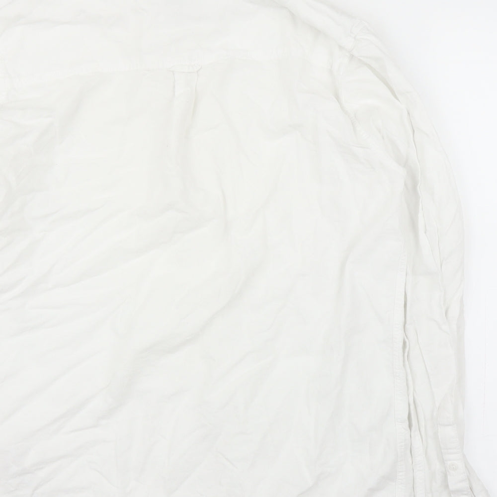 Mens UK Size L Topman White Button-Up Long Sleeve Casual Shirt