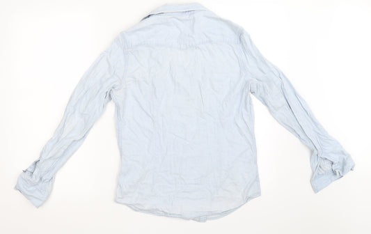 Mens UK Size M Gap Blue Button-Up Long Sleeve Casual Shirt