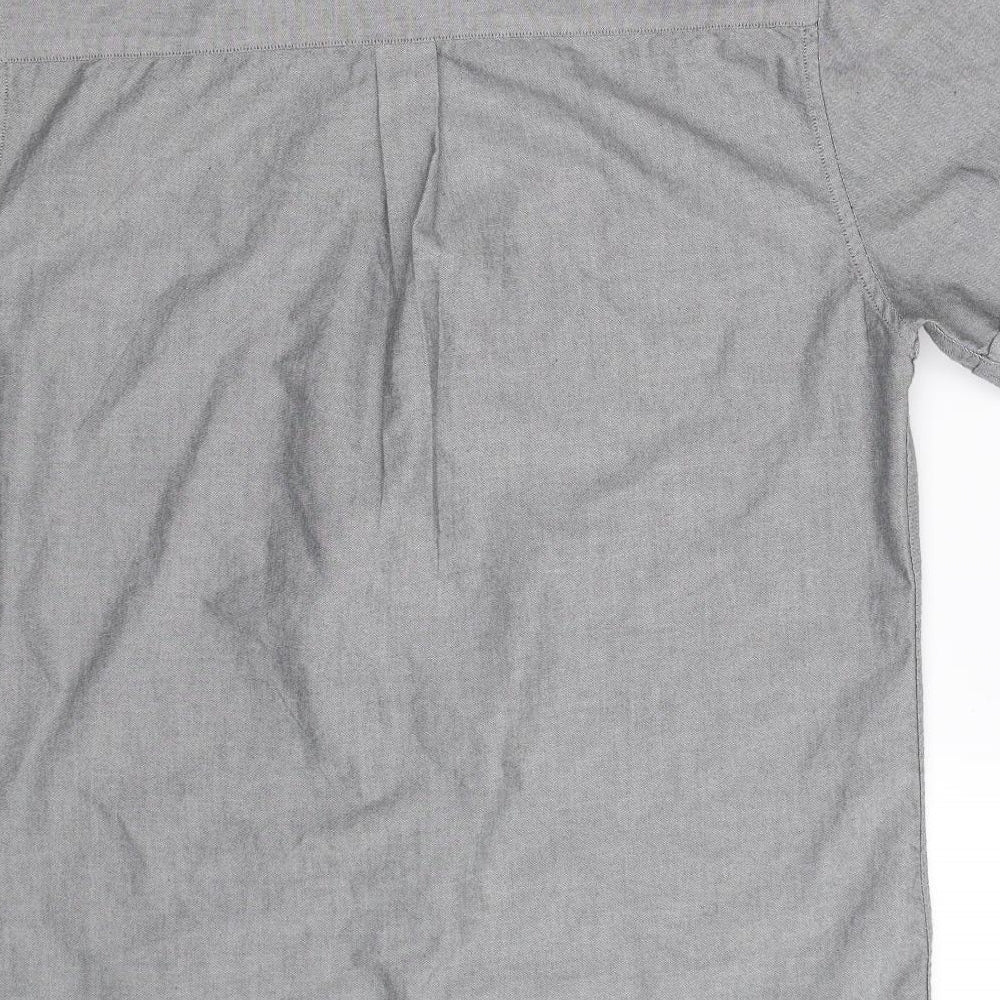 Mens UK Size M Topman Grey Button-Up Short Sleeve Casual Shirt