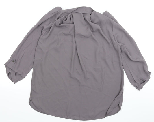 George Womens Grey Basic Blouse Size 10