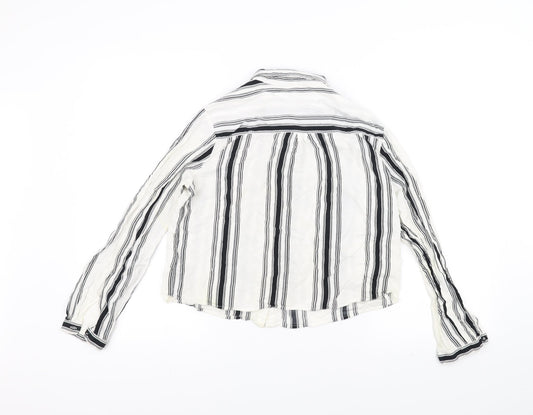 Womens UK Size 8 H&M White Basic Button-Up