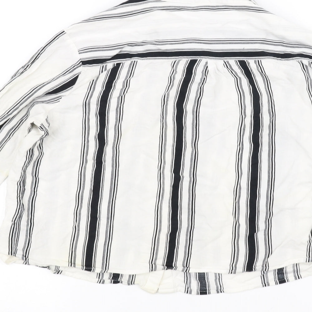 Womens UK Size 8 H&M White Basic Button-Up