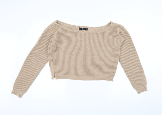 Missguided Womens Brown Knit Pullover Jumper Size S