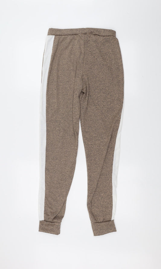 Womens UK Size M Boohoo Regular Fit Brown Trousers
