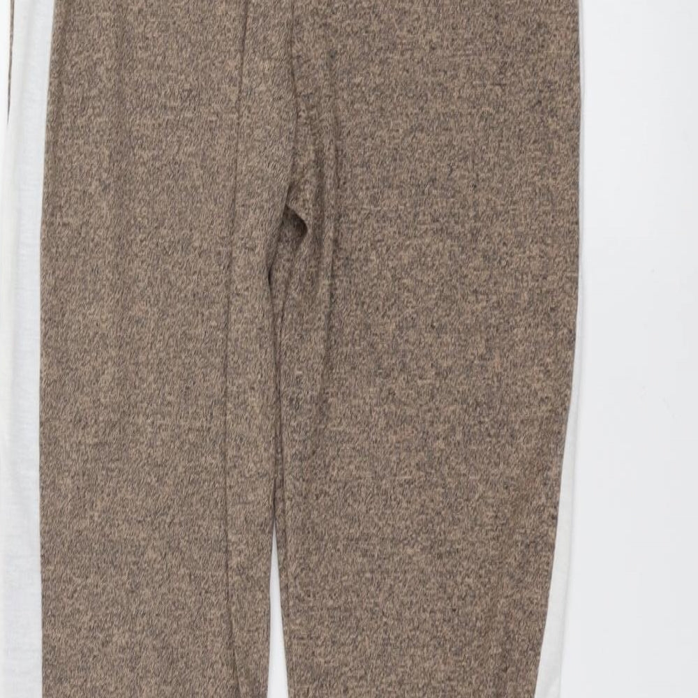 Womens UK Size M Boohoo Regular Fit Brown Trousers