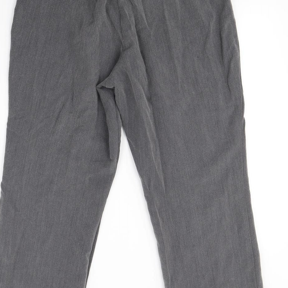 Womens UK Size 12 Bonmarché Regular Fit Dress Pants Grey Trousers