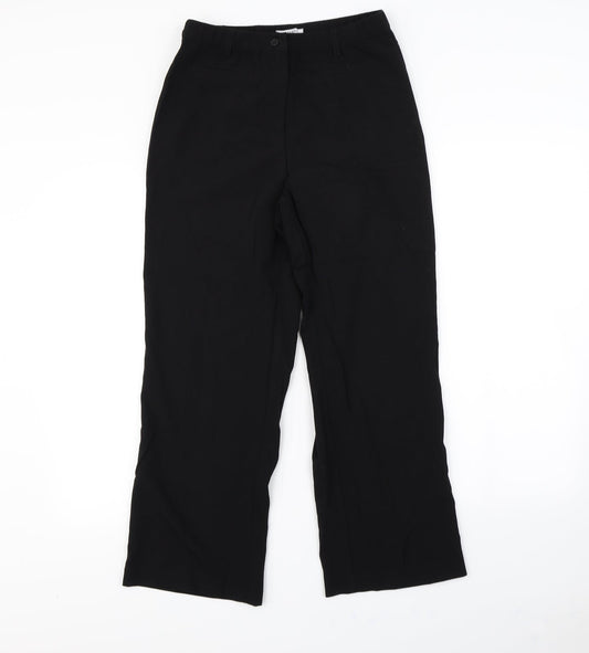 Womens UK Size 10 Damart Regular Fit Dress Pants Black Trousers