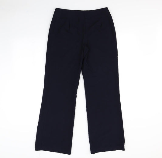 M&s Womens Blue Dress Pants Trousers Size 8 L30 in
