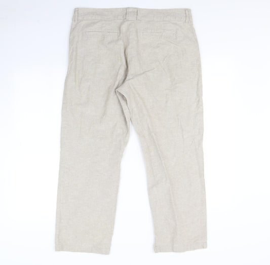 F&F Womens Beige Dress Pants Trousers Size 14 L30 in