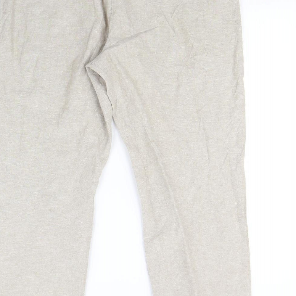 F&F Womens Beige Dress Pants Trousers Size 14 L30 in